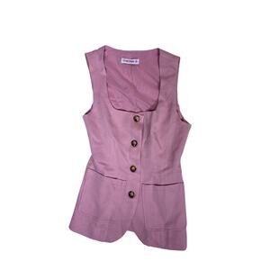 Crazy Dizzy Boutique Pink Vest Waistcoat Blazer Y2K Womens XS